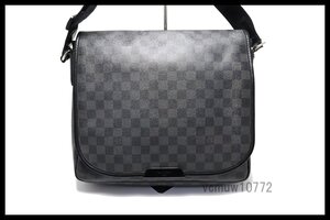 希少美中古■LOUIS VUITTON ダミエグラフィット ダニエルMM レザー ショルダーバッグ ルイヴィトン■1205un181-6D