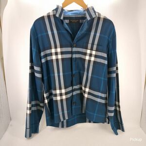 【中古】 BURBERRY LONDON バーバリー ロンドン England 長袖シャツ メンズ ブルー SIZE M チェック柄 ◆3104/磐田店