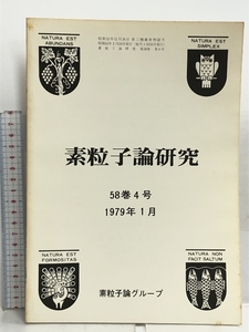 8 素粒子論研究 58巻4号 1979年1月 素粒子論グループ 1978年原子核三者若手夏の学校研究会(素粒子論関係)