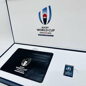 RUGBY WORLD CUP ラグビーワールドカップ 2019年 日本 名刺入れ バッジ セット 非売品 OFFICIAL HOSPITALITY 1円出品 9026