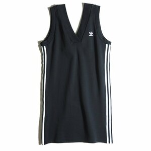 M3528f63　▼adidas アディダス▼　ADICOLOR CLASSICS VEST DRESS クラッシック ベスト ワンピース ブラック S / HM2134 黒 白 春夏