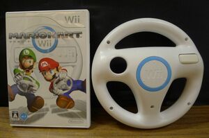 II242 Nintendo/任天堂 Wii マリオカート.ソフト＆ハンドルセット おもちゃ・ホビー /80