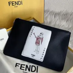 ✨️未使用級✨️ FENDI   クラッチバッグ ブラック 黒色 レザー