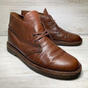 ◆Clarks◆ クラークス 茶 レザー デザートブーツ US9（約27cm） 宅急便 即決