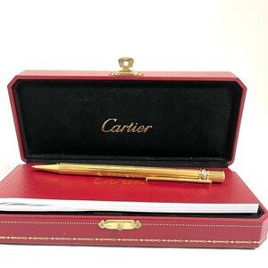 １円スタート Cartier カルティエ ボールペン トリニティ ツイスト式 ゴールド 筆記用具 1038