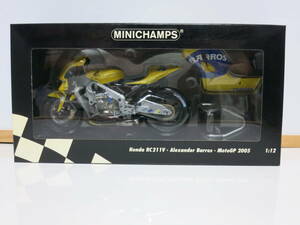 ミニチャンプス 1/12 HONDA RC211V Camel Honda Alexander Barros MotoGP 2005（122 051004）未開封 新品