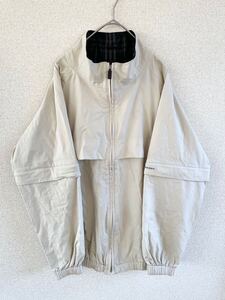 良品　BURBERRY GOLF　バーバリー　2WAY　ゴルフウェア　レインウェア　ブルゾン　メンズ　Mサイズ　アイボリー　三陽商会　正規品