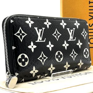 最高峰品◆LOUIS VUITTON ルイヴィトン ジッピーウォレット モノグラム パイソン エキゾチック パドロック 長財布 ノワール ブラック