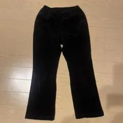 GU ジーユー コーデュロイフレアパンツ 黒 130