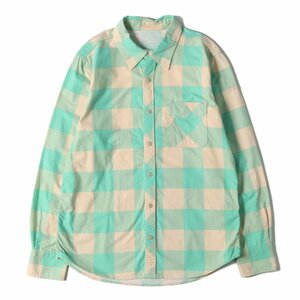 TMT ティーエムティー プリント バッファローチェック ネルシャツ L/SL ORIGINAL BUFFALO CHECK PRINT SHIRTS ライトグリーン ベージュ L