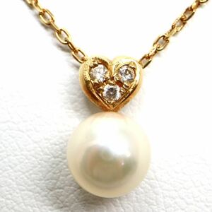 良質!NINA RICCCI（ニナリッチ)/SEIKO jewelry(セイコー)《K18アコヤ本真珠/天然ダイヤモンドネックレス》J 3.0g 約39.5cm necklaceEB4/EB4