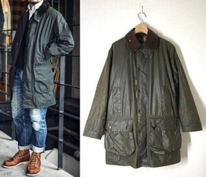 【90s】BARBOUR バブアー BORDER ボーダー オイルドジャケット 34 3ワラント 3クラウン ビンテージ ヴィンテージ