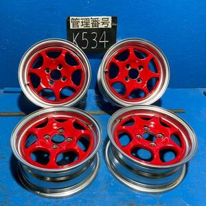 〈K534〉ホイール4本セット　LIGIER 14インチ6J オフセット＋38 PCD4H100 ハブ62.5mm ボルト穴13mm