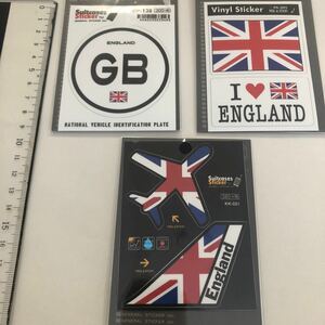 【送料無料】イギリス国旗ステッカー 3枚セット■英国 旅行 車 バイク スーツケースに シール