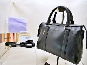 1円スタート　美品　ポールスミス/Paul Smith　レディース レザー 2way　ショルダーバッグ 　保存袋、ギャランティー、ショルダー付き