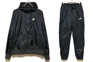 NIKE WIND RUNNER HOODED JACKET・PANTS（S）黒 ナイキ ウインドランナー ジャケット パンツ パーカー フーディー ナイロン セットアップ