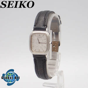 え05426【金無垢 18KT 総重量 約15g】SEIKO セイコー/クレドール/クオーツ/レディース腕時計/シルバー/5A70-5380/刻印有/リューズ固着