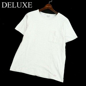 DELUXE デラックス 春夏 半袖 ポケット★ カットソー Tシャツ Sz.M　メンズ グレー 日本製　A2T07042_6#D