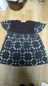 【服飾】 子供服 ワンピース シャツ サイズM 肩口34 丈54センチ