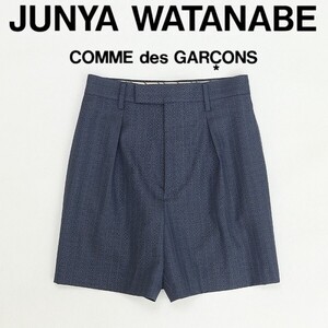 美品◆JUNYA WATANABE COMME des GARCONS コムデギャルソン AD2012 ストライプ柄 タック バックデザイン ショート パンツ XS