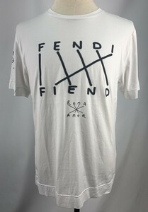 FENDI フェンディ ロゴTシャツ XS ホワイト トップス モンスター 半袖 ズッカ 正規品 74