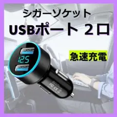 シガーソケット 車用  USBポート LED 急速充電器 12V 24V 2口