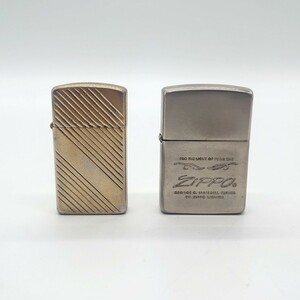 Zippo ジッポー オイルライター 1982年製 1987年製 メンズ タバコ スリム 筆記体 当時物 オールド ヴィンテージ セット ジャンク tp-24x496