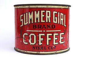 レア！ 1930’s HD LEE COMPANY SUMMER GIRL COFFEE ビンテージ 空缶 検 ハウスマーク BIG E バディーリー BUDDY ロングL インディゴ 501XX