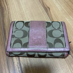 【G16】COACH コーチ シグネチャー ピンク ジャンク品