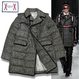 55 国内正規品 MONCLER GAMME BLEU モンクレール ガムブルー CAPPOTTO DOWN JACKET シルク混 ウール ダウンジャケット トレンチコート