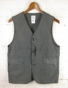 LAJ19334 POST OVERALLS ポストオーバーオールズ 刷毛目 ロイヤルトラベラーベスト XS 美品 ネイビー系