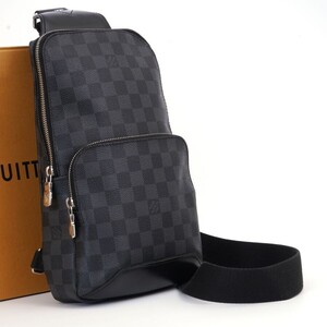 【使用わずか 極美品】 ルイヴィトン Louis Vuitton ダミエ グラフィット アヴェニュースリングバッグ ブラック系 ボディバッグ 1245