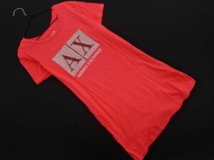 ネコポスOK ARMANI EXCHANGE アルマーニエクスチェンジ スタッズ Tシャツ sizeS/ピンク ■◆ ☆ eec8 レディース