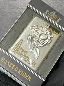 zippo 仮面ライダー フェイス Ver.35th Anniversary AMAZON 立体メタル 希少モデル 2005年製　 35周年記念 アマゾン 専用ケース 保証書