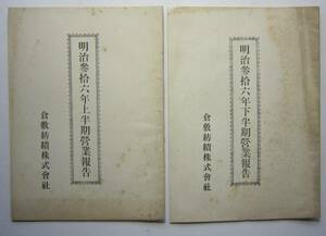 倉敷紡績株式会社　明治36年上半期・下半期営業報告