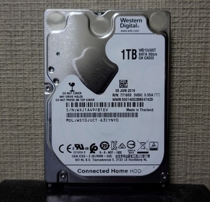 ■正常動作品■WesternDigital製2.5inch AVコマンド対応HDD 1TB WD10JUCT 