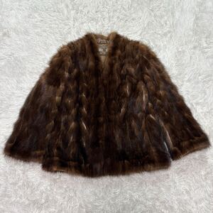 美品!【最高の逸品】EMBA エンバ 最高級ミンク 本毛皮 リアルファー MINK コート ハーフコート アウター レディース 女性 11号 L相当 