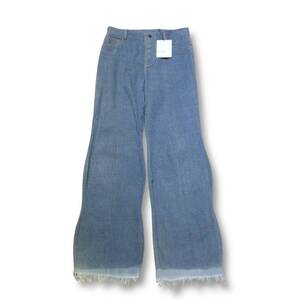 NEU_IN Bleached fringe curly jeans ジーンズ サイズ:s ブルー ニューイン 店舗受取可