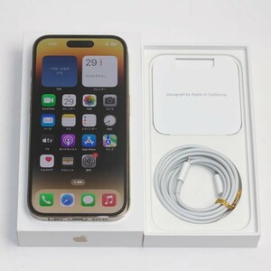 【中古】SB iPhone 14 Pro 256GB ゴールド MQ173J/A SIMフリー バッテリー最大容量86％ 利用制限〇 SIMロック解除済 #36726