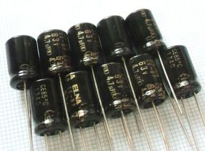 [10個] ELNA RBD 63V 4.7uF 85℃ オーディオ用無極性コンデンサ ■生産終了品