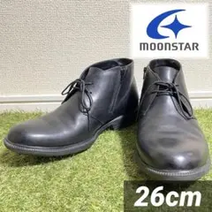 moonstar ムーンスター チャッカーブーツ サイドジップ 黒 26cm