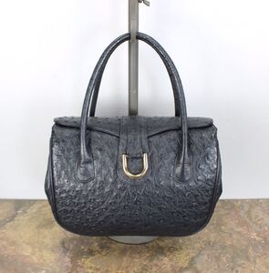 HAMANO OSTRICH LEATHER HAND BAG/濱野オーストリッチレザーハンドバッグ