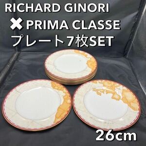 ◆ リチャードジノリ プリマクラッセ コラボ プレート 地図柄 26㎝ 皿 Richard Ginori ボーンチャイナ 7枚 ◆