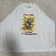 希少 90s ディズニー ドナルドダック ロンＴ Tシャツ 古着 白 USA製
