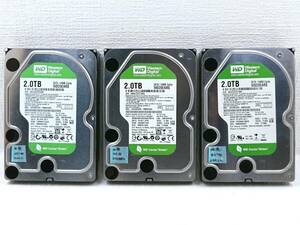 WESTERN DIGITAL WD20EARS 3.5インチ 2TB HDD (正常×2 注意×1 計3台セット)