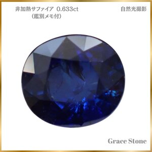 【非加熱】サファイアルース（0.633ct、鑑別メモ付）