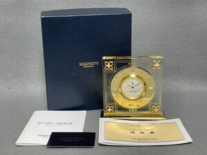 ★ 未使用 ★ MIKIMOTO ミキモト 置時計 シェル文字盤 パール装飾 2001 INTERNATIONAL インターナショナル ■ 松1440 三