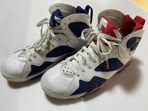 NIKE AIR JORDAN 7 RETRO スニーカー 304775-123 ホワイト×ブルー 26.5cm バルセロナ オリンピック ドリームチーム ジョーダン USA