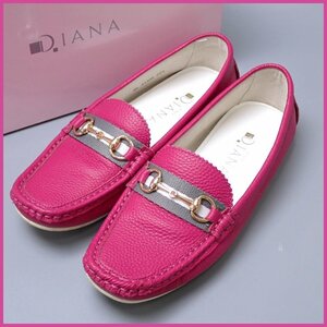 ★DIANA/ダイアナ ビットローファー パンプス レディース23.5cm/ピンクカーフ/レザー/本革/外箱付き&2032000016