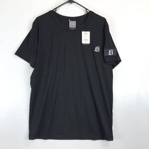 未使用 Lowren ローレン フィットネス 半袖Tシャツ ブラック 冷感生地 36(Sサイズ) 袖ワッペン 刺ロゴ ①